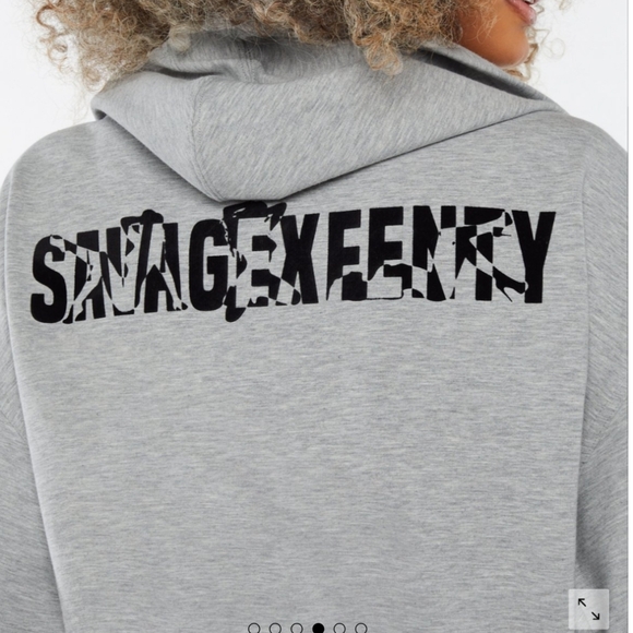 Savage X Fenty Grey Hooded Robe - Picture 5 of 9